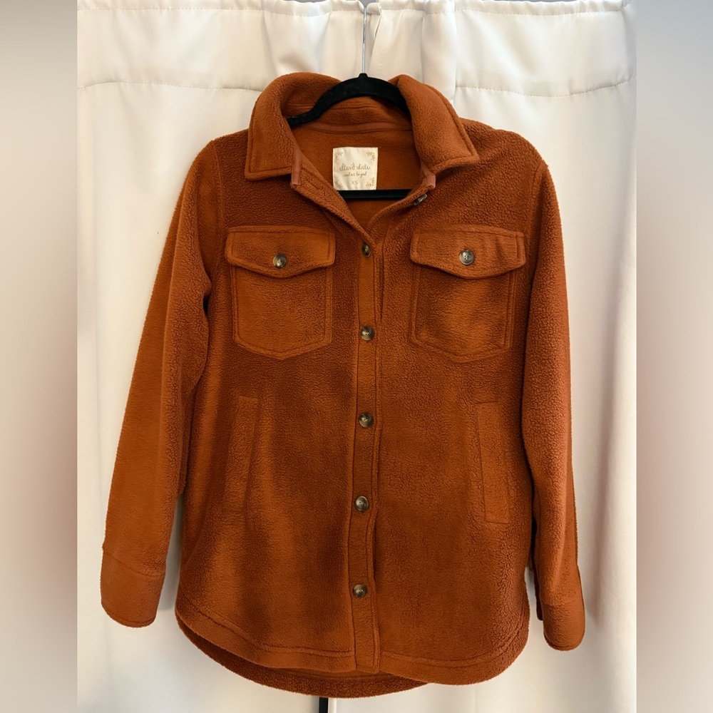 Altar'd State Rust Colored Fuzzy Shacket - image 2